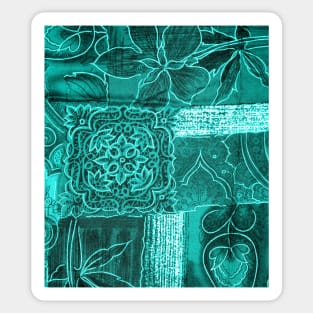 Green Abstract Tapestry Pattern Art Print Pattern Design Sticker